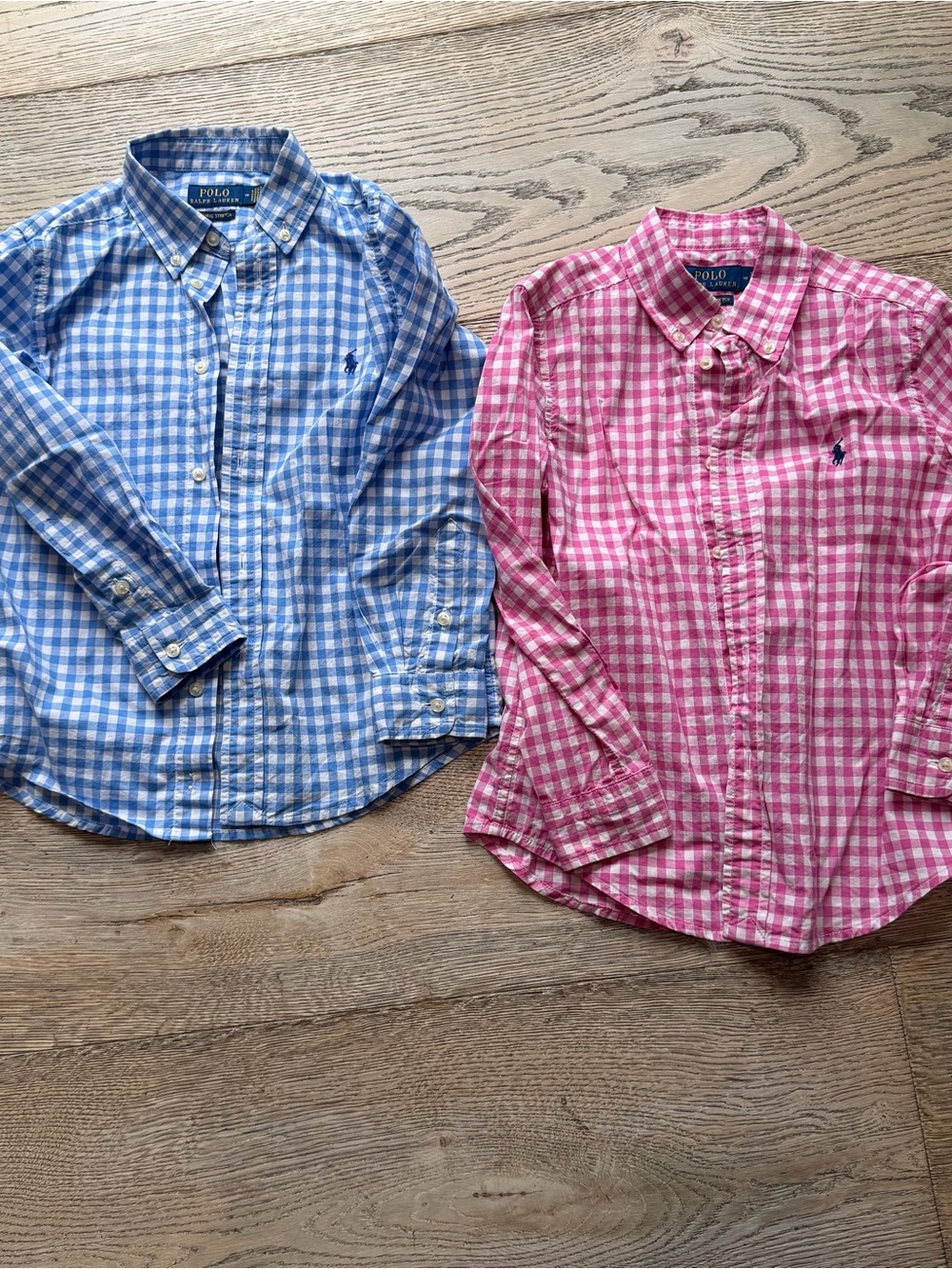 Polo by Ralph Lauren Kids Gingham Button-Down Shirts - Blue & Pink